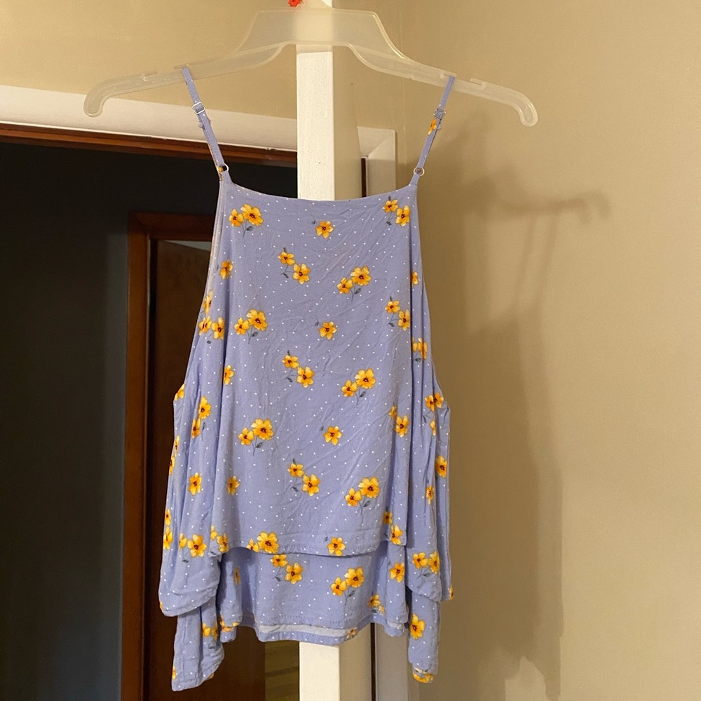 Forever 21 Blue Floral Tank Top
